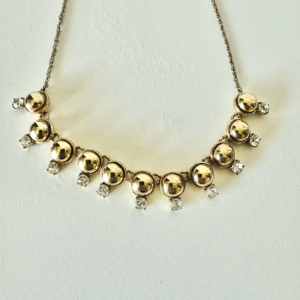 Ann Taylor Gold-Tone & Crystal Bolo Necklace